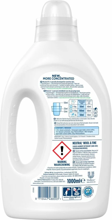 Korting โ๏ธ Neutral Vloeibaar Fijnwasmiddel - 3 X 20 Wasbeurten - Voordeelverpakking ๐ 3 Korting โ๏ธ Neutral Vloeibaar Fijnwasmiddel - 3 X 20 Wasbeurten - Voordeelverpakking ๐ - Afbeelding 3