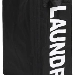 Beste Verkoop 🎉 By Lara Commodities ByLara - Opvouwbare Wasmand - Op Wieltjes Met Handvat - Wasbox - Zwart - 42L ⭐