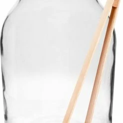 Coupon ❤️ Natuurlijker Leven® Glazen Pot 3 Liter -inclusief Deksel & Houten Tang -Glazenpot - Pot 🥰