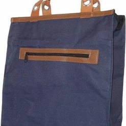 Goedkoopste ❤️ Merkloos Stevige Boodschappentas Met Leren Handvatten Blauw 😍