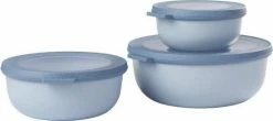 Coupon ✨ Mepal - Multikom Cirqula 3-delige Set (350 + 750 + 1250 Ml) - Mag In De Vriezer, Magnetron En Vaatwasser – Nordic Blue – Meal Prep Bakjes - Bewaardozen Met Deksel 🤩