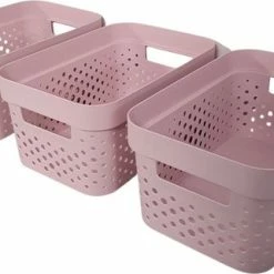 Goedkoopste 👍 Curver Infinity Dots Opbergmanden - 4.5L - 3 Stuks - Roze - Recycled Kunststof - Opbergmandjes 👍 -Dyson-winkel 550x321