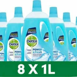 Hete verkoop 😀 Dettol Power & Fresh - Allesreiniger - Katoenfris - 8 X 1 Liter 💯