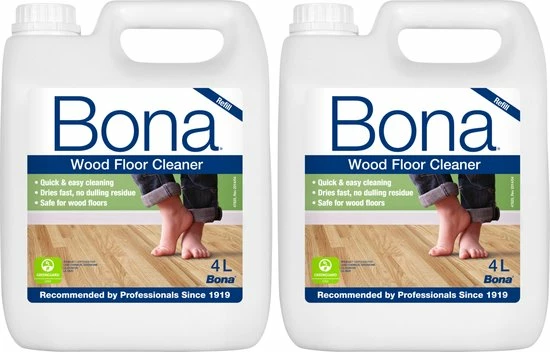 Beste deal ✨ Bona Houten Vloer Reiniger - 2 X 4 Liter Multipack - Parketreiniger - Streeploos - Sneldrogend ❤️ 1 Beste deal ✨ Bona Houten Vloer Reiniger - 2 X 4 Liter Multipack - Parketreiniger - Streeploos - Sneldrogend ❤️