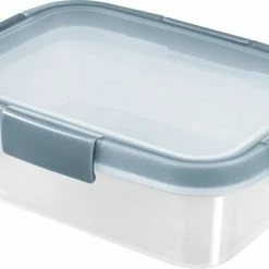 Korting ✨ Curver Smart Fresh Eco Vershoudbakje Met Deksel - Rechthoekig - 1L - Transparant/Smokey Grey 🤩