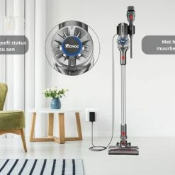 Promo 🔥 TocMoc Steelstofzuiger Draadloos 200Watt Met 4 Verschillende Opzetstukken - Zakloos - Hepa Filter - Handstofzuiger 🌟 -Dyson-winkel 550x388 9
