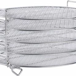 Uitgang ⭐ Ziva Instant Pot RVS Droogrek - 5 Lagen - Geschikt Voor Crisp 8 Liter - Ninja Foodi 6.5 & 8 - Voedselveilig - Ideaal Voor Drogen Van Groente, Kruiden, Vlees, Beef Jerky - Voedseldroger - Dehydrator - Airfryer - Oven - Stainless Steel - Uitschuifbaar ✔️