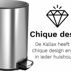 Goedkoopste ⌛ Pedaalemmer - 5 Liter - RVS - Prullenbak StangVollby Kallax - Toilet - Badkamer - Klein - Soft Close Deksel - Chique Design - Kleine RVS Pedaal Afvalemmer - Vuilnisbak 🎁 -Dyson-winkel 550x396 1