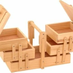 Nieuw 💯 Merkloos Uitklapbare Houten Naaikist Met Handgreep 🔔