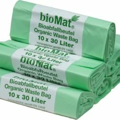 Flash-uitverkoop 🛒 BioMat Composteerbare Vuilniszakken - 8 Rollen -10 X 30 Liter Zakken - 80 Zakken ✔️