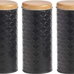 Kopen 😉 3x Bewaar/voorraad Blikken Koffiepads Zwart 18 X 7,5 Cm 2,4 Liter - Zeller - Keukenbenodigdheden - Keukenaccessoires/decoratie - Vers Houden - Voorraad/bewaar/opslagblikken - Koffiepadsblik ❤️