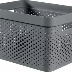 Begroting ❤️ Curver Infinity Recycled Dots Opbergbox - 17L - Antraciet 👍