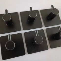 Gloednieuw โ Keware® Ophanghaken - Handdoekhaakjes - Zelfklevend - Kapstok Haken - RVS - Mat Zwart - Gepoedercoat - 6 Stuks ๐ฅ