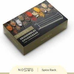 Coupon 🔥 Noswo Kruidenrek Ophangbaar - Kruidenrek Voor Kruidenpotjes - Keukenrek Hangend - RVS - 4 Stuks - Zilver 😍 -Dyson-winkel 550x415 3