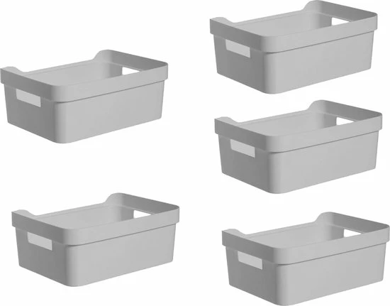 Goedkoop π Merkloos 5x Stuks Grijze Opbergboxen/opbergdozen/opbergmanden Kunststof - 5 Liter - Opbergen Manden/dozen/bakken - Opbergers π 1 Goedkoop π Merkloos 5x Stuks Grijze Opbergboxen/opbergdozen/opbergmanden Kunststof - 5 Liter - Opbergen Manden/dozen/bakken - Opbergers π