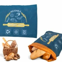 Begroting ⭐ Fitualine Herbruikbare Broodzak - Brooddoos - Broodbak - Voor Zelfgebakken Brood - Dubbele Voering - 🌟