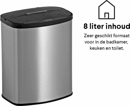 Goedkoop ✨ Prullenbak Met Sensor - 8 Liter - RVS - Toilet Afvalemmer - Badkamer Afvalbak Homra IXXA - Vuilnisbak - 8L - Vingerafdrukvrij RVS - Hygiënisch - Elektrische Softclose Deksel - Automatische Deksel - Sensor Vuilbak ❤️ 11 Goedkoop ✨ Prullenbak Met Sensor - 8 Liter - RVS - Toilet Afvalemmer - Badkamer Afvalbak Homra IXXA - Vuilnisbak - 8L - Vingerafdrukvrij RVS - Hygiënisch - Elektrische Softclose Deksel - Automatische Deksel - Sensor Vuilbak ❤️ - Afbeelding 11