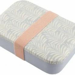 Beste deal 😉 Hunta Lunchbox - Broodtrommel - Bamboe - Dames - Meisjes - Vrouwen - Blauw - Roze - Bloemen - Planten - 18cm - Elastiek 🌟