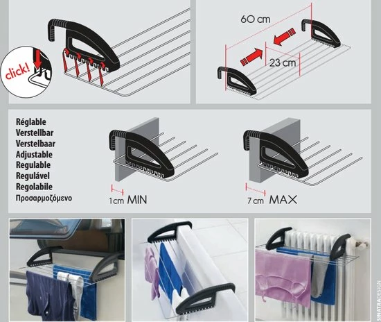 Korting 😍 Tomado - Metaltex Tomado Click Hangdroogrek - 3 M - Grijs ✔️ 7 Korting 😍 Tomado - Metaltex Tomado Click Hangdroogrek - 3 M - Grijs ✔️ - Afbeelding 7
