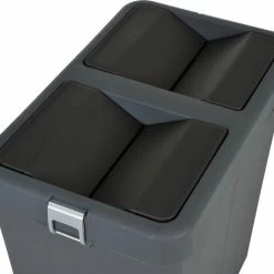 Gloednieuw 🛒 Motek® - Prullenbak - Prullenbak Afvalscheiding - 40 Liter+40 Liter=80 Liter - Gemaakt Van 100% Gerecycled Kunststof - Grijs 🧨 -Dyson-winkel 550x471 1