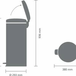 Beste Pirce 🥰 Brabantia NewIcon Prullenbak - 30 L - Metallic Grey 💯 -Dyson-winkel 550x481 2