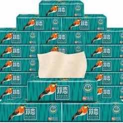 Kopen 🛒 Merkloos Bamboe Pulp Tissues Originele Doos 4-laags Tissues -80pcs / Doos-20box / Karton-geel 🎁