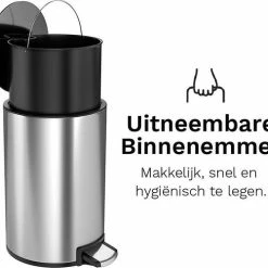 Goedkoopste ⌛ Pedaalemmer - 5 Liter - RVS - Prullenbak StangVollby Kallax - Toilet - Badkamer - Klein - Soft Close Deksel - Chique Design - Kleine RVS Pedaal Afvalemmer - Vuilnisbak 🎁 -Dyson-winkel 550x501