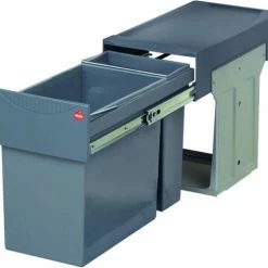 Beste deal ๐ฏ Hailo Tandem De Luxe - Inbouw Prullenbak - 31 Liter Inhoud - 25 X 40 X 49 Cm - Met 2 Compartimenten - Grijs โจ