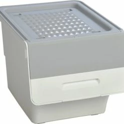 Gloednieuw ⭐ Motek® - Opbergbox - 33 L - Wielen - Opbergdoos - Opbergbox Met Deksel - Opbergboxen - Opbergmand - Opbergkist - Voorraadpotten - Aardappelbak - Grijs - Wit 😍 -Dyson-winkel 550x506 3