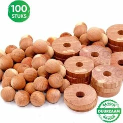 Promo 👍 Tiny Panda – 100x Cederhout Tegen Motten – Natuurlijke Mottenballen – Mottenval – Motten Bestrijden 🥰