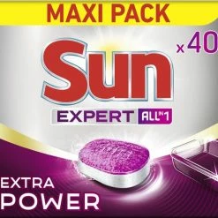 Begroting 😀 Sun Expert All-in-1 Vaatwastabletten Extra Power Normaal - 40 Tabletten ⌛ -Dyson-winkel 550x517