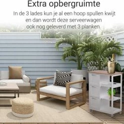 Hete verkoop 👏 Miadomodo Keukentrolley 3 Lades (wit) - 67 X 37 X 84 Cm - Sterke Wielen - Verrijdbaar - Grenen Hout 🥰 -Dyson-winkel 550x524