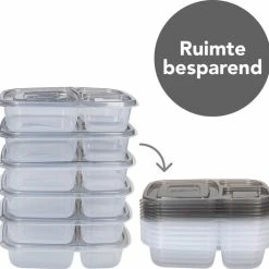 Korting 👏 Lock&Lock Meal Prep Bakjes - Diepvriesbakjes - Vershoudbakjes Set Met Deksel - Magnetron Bakjes - Met 3 Compartimenten - Stevig En Herbruikbaar - BPA Vrij - Set Van 6 Stuks - 965ml ⌛ -Dyson-winkel 550x527 2