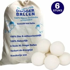Goedkoop π ACE Goods® Drogerballen Wol XL – Wasbollen Voor Droger – Milieuvriendelijke Wasballen 6 Stuks – Herbruikbare Droogballen π