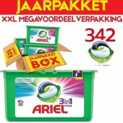 Flash-uitverkoop 🥰 Ariel Colour & Style 3in1 Pods - Jaarbox 342 Wasbeurten - Wasmiddel Capsules - Jaar Megavoordeelverpakking | 342 Wasbeurten Color | Voor Alle Soorten Was 🔥