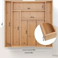 Beste recensies van ❤️ Gadgy Uitschuifbare Bestekbak - Uitschuifbare Bestekcassette Hout - Besteklade - Ladeverdeler - 6/8 Vakken - Bamboe ❤️ -Dyson-winkel 550x538 2