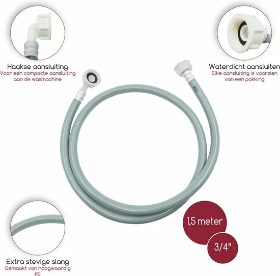 Beste Pirce π Fyveli Wasmachine Toevoerslang - 1,5 Meter - 3/4" Aansluiting π 3 Beste Pirce π Fyveli Wasmachine Toevoerslang - 1,5 Meter - 3/4" Aansluiting π - Afbeelding 3