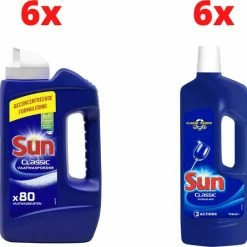 Nieuw 😉 6 X Sun Vaatwaspoeder 1360 Gr - 6x Sun Glanspoelmiddel 750 Ml - Voordeelverpakking ⌛