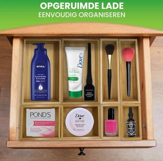 Beste Verkoop 🔥 Prezza Lade Organizer - Ladeverdeler - Verdeler - Opbergsysteem - Bamboo - 8-delige Set 🧨 2 Beste Verkoop 🔥 Prezza Lade Organizer - Ladeverdeler - Verdeler - Opbergsysteem - Bamboo - 8-delige Set 🧨 - Afbeelding 2