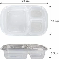 Korting 👏 Lock&Lock Meal Prep Bakjes - Diepvriesbakjes - Vershoudbakjes Set Met Deksel - Magnetron Bakjes - Met 3 Compartimenten - Stevig En Herbruikbaar - BPA Vrij - Set Van 6 Stuks - 965ml ⌛ -Dyson-winkel 550x548