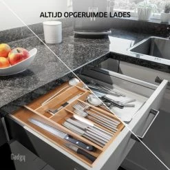 Beste recensies van ❤️ Gadgy Uitschuifbare Bestekbak - Uitschuifbare Bestekcassette Hout - Besteklade - Ladeverdeler - 6/8 Vakken - Bamboe ❤️ -Dyson-winkel 550x550 136