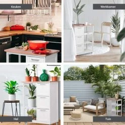 Hete verkoop 👏 Miadomodo Keukentrolley 3 Lades (wit) - 67 X 37 X 84 Cm - Sterke Wielen - Verrijdbaar - Grenen Hout 🥰 -Dyson-winkel 550x550 194