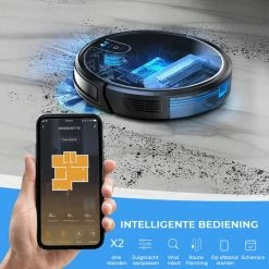 Groothandel 😉 Souiri MT-710 Robot Stofzuiger – Stofzuiger – Robot Stofzuiger Met Oplaadstation – Stofzuiger Robot – App Besturing – Afstandsbediening – Google Assistant – Alexa – Zwart 👏 -Dyson-winkel 550x550 222