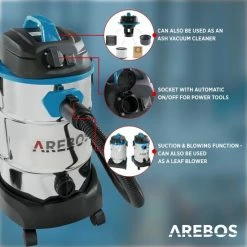 Begroting 🎁 AREBOS Industriële Stofzuiger 5IN1 Stofzuiger Nat- & Droogzuiger 1600W Stofzuiger 30L Blauw ✔️ -Dyson-winkel 550x550 419