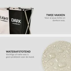 Begroting ⌛ Buxibo Wasmand 2 Vakken - Wassorteerder - Wasmanden - Opvouwbaar - Wasbox - 90L - Laundry Basket - Dubbele Wasmand 🎁 -Dyson-winkel 550x550 47