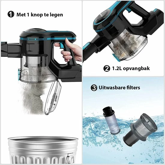 Beste deal ๐ Ampes® Steelstofzuiger | 250W | 25000Pa Zuigkracht | 2 Kracht Standen | 6 In 1 Draadloze Steelstofzuiger ๐ 3 Beste deal ๐ Ampes® Steelstofzuiger | 250W | 25000Pa Zuigkracht | 2 Kracht Standen | 6 In 1 Draadloze Steelstofzuiger ๐ - Afbeelding 3