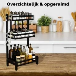 Kopen ⌛ Kitch&Life Luxe Kruidenrek RVS – Badkamerrek – Opbergrek – Keukenrek – Kruidenrek Staand – Keuken Organizer – 3-laags – Zwart 😀 -Dyson-winkel 550x550 66