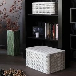 Hete verkoop 💯 Curver Style Mand L - 30L - Wit Met Deksel 💯 -Dyson-winkel 550x550 679