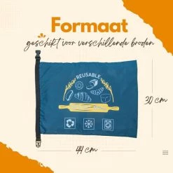 Begroting ⭐ Fitualine Herbruikbare Broodzak - Brooddoos - Broodbak - Voor Zelfgebakken Brood - Dubbele Voering - 🌟 -Dyson-winkel 550x550 748