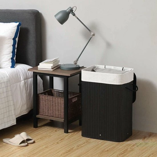 Uitgang 🎁 Wooners Wasmand Met Deksel 60 L - Bamboe - Zwart 🤩 7 Uitgang 🎁 Wooners Wasmand Met Deksel 60 L - Bamboe - Zwart 🤩 - Afbeelding 7